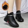 Warme Winter-High-Top-Stiefeletten für Damen mit Fleece-gefüttertem Schaft, dicker, gepolsterter Mittelhochabsatz & Traktions-Sehnensohle