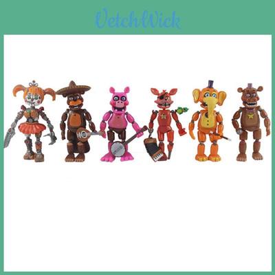 Šestidílná sada světelných akčních figurek Five Nights At Freddy's s pohyblivými klouby pro děti