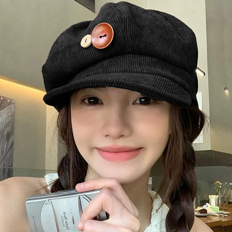 Vintage Beret Newsboy Hat Korean Style Adjustable Autumn Winter Hat Women Berets Painter Cap Elegant Artistic Duck Tongue Beret