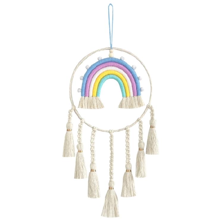 Dormitory Wall Window Handwoven Tassels Sky Rainbow Supplies for Home Office