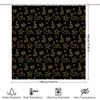 Charming Bathroom Decor: Moon Stars Crescent Moon Print Shower Curtain with Rod Pocket for Home Decoration Black and Gold Floral