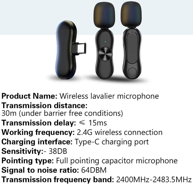 Wireless Lavalier Microphone For Live Streaming/Youtube/Facebook Live Plug And Play Portable Wireless Noise Canceling Microphone