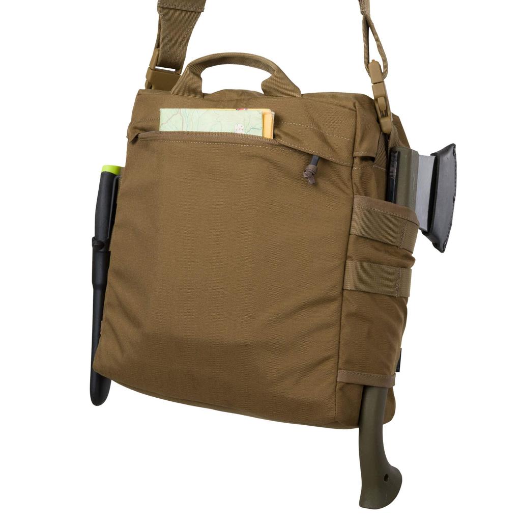 Helikon-Tex Haversack Bag, Cordura, 8L (Coyote), suitable for shoulder, messenger, sacoche, body, one-shoulder, and crossbody use.