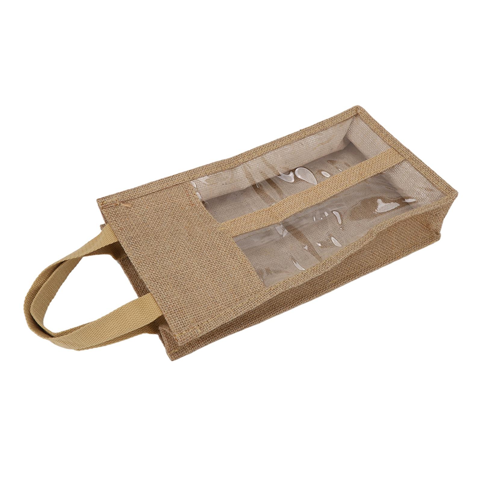 

Джутовая сумка для вина Портативная элегантная подарочная сумка для бутылки вина с ручкой на Рождество ко Дню святого Валентина