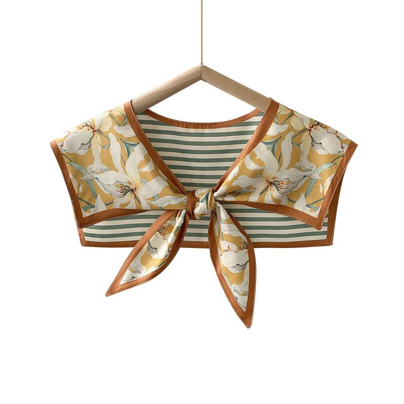 Shawl Summer Exterior Decoration Women'S Silk Scarf Spring And Autumn Thin Fashion Fake Collar Shirt Versatile Sunscreen Shawl