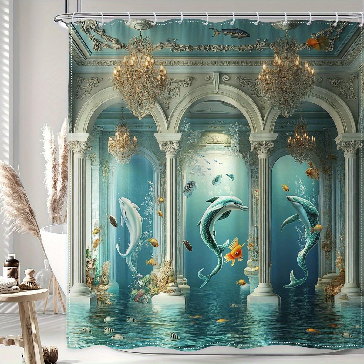 1 шт. Мистический Храм Атлантиды Цифровая Печать Шторка для душа, Полиэстеровая Шторка для душа с крючками, Декор для дома, Шторка, Декор для дома 90X180cm