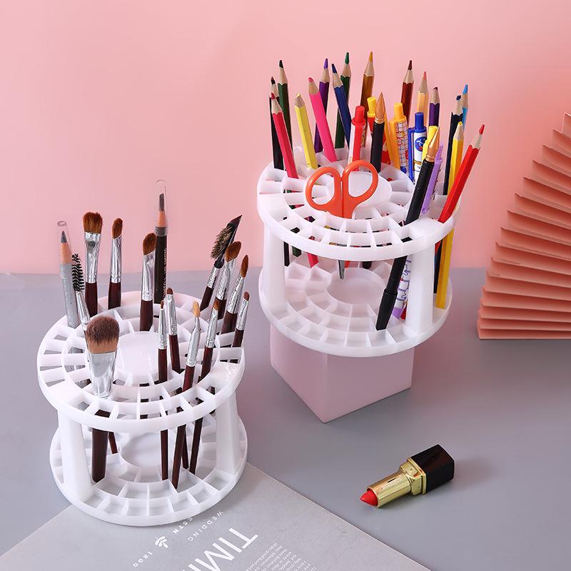 Multi-Hole Round Makeup Brush & Pen Holder