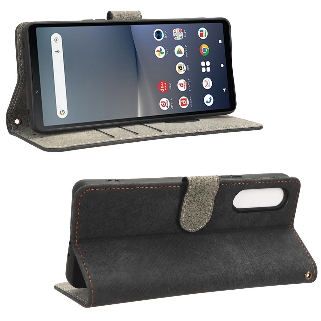 For Sony Xperia 10 V Leather Wallet Stand Phone Cover RFID Blocking Protective Case with Strap