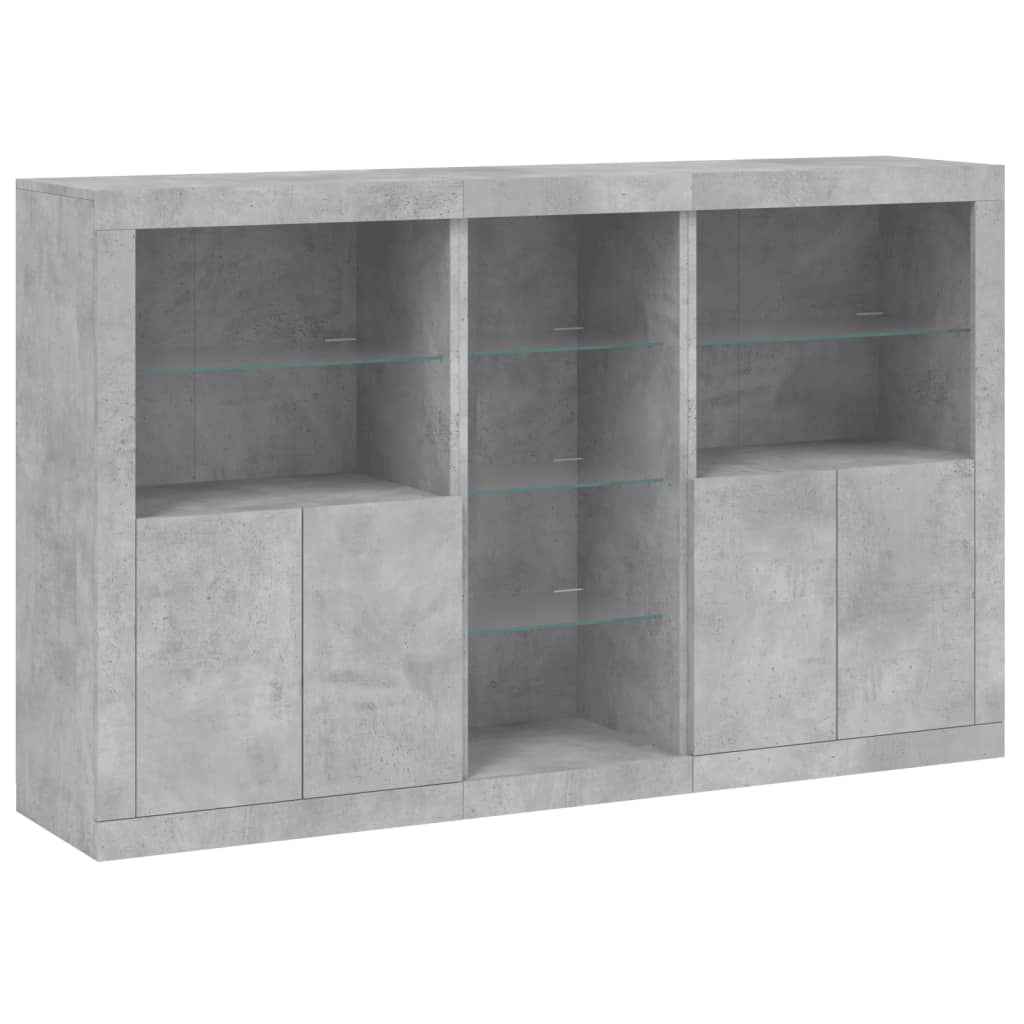 Vidaxl Szafka Z Oświetleniem Led, Szarość Betonu, 162X37X100 Cm