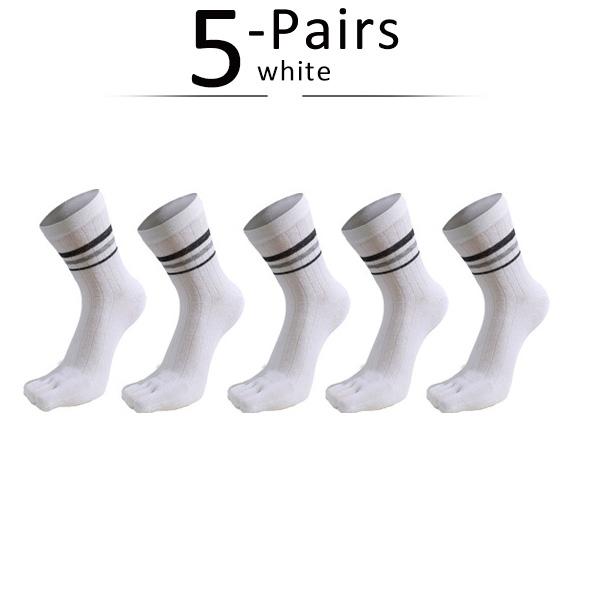 

5 пар мужских коротких носков с пятью пальцами из чистого хлопка, однотонные деловые полосатые стандартные дышащие носки с отдельными пальцами, продажа EU39-44