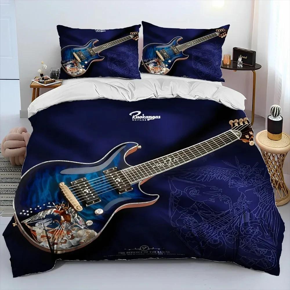 Classical Guitar Electric Guitar Bedding Set Print With Pillowcase Bed Duvet Cover Soft Single Double Queen Super King Size