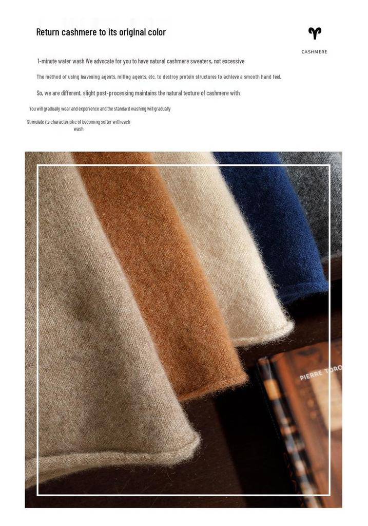 Men's 100% Pure Cashmere Knitted Neck Warmer - Autumn/Winter Style with Rolled Edge for Added Warmth and Comfort
