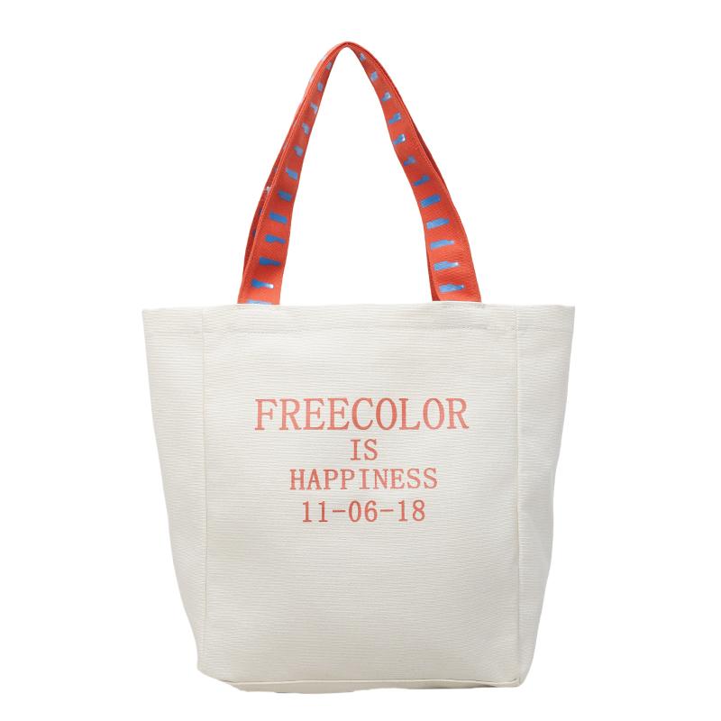 

Сумка-тоут большой вместимости с принтом букв, женская контрастная сумка через плечо, холщовая сумка бежевый