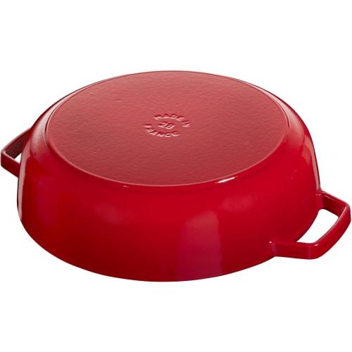 Staub Braiser Saut? Pan, Cherry, 28cm, Double-Handled, Cast Iron Enamel, Induction Compatible [Official Japanese Product] Braiser Z1033-422
