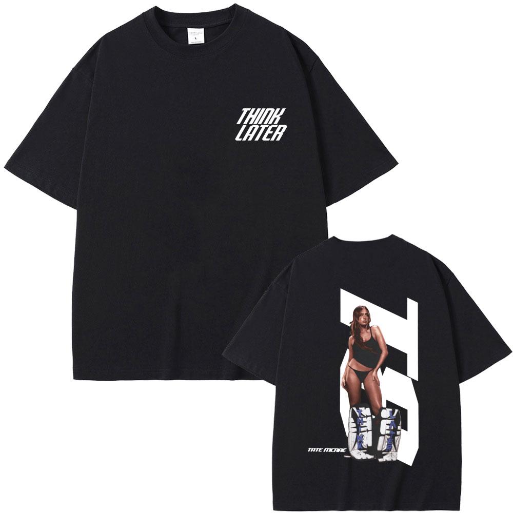 Singer Tate Mcrae T8 Graphic T Shirts Men Women Fashion Vintage Trend T-shirt Summer Male Casual Oversized Crewneck Short Sleeve