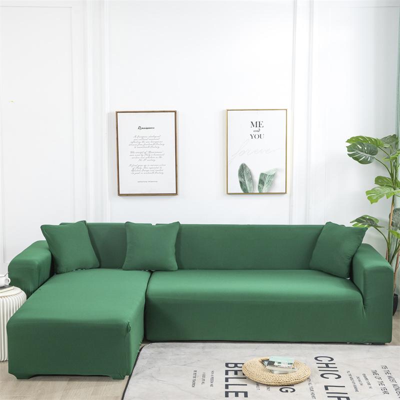 Solid Color Sofa Covers for Living Room Elastic Corner Couch Cover L Shaped Chaise Longue Slipcovers Chair Protector Home Decor