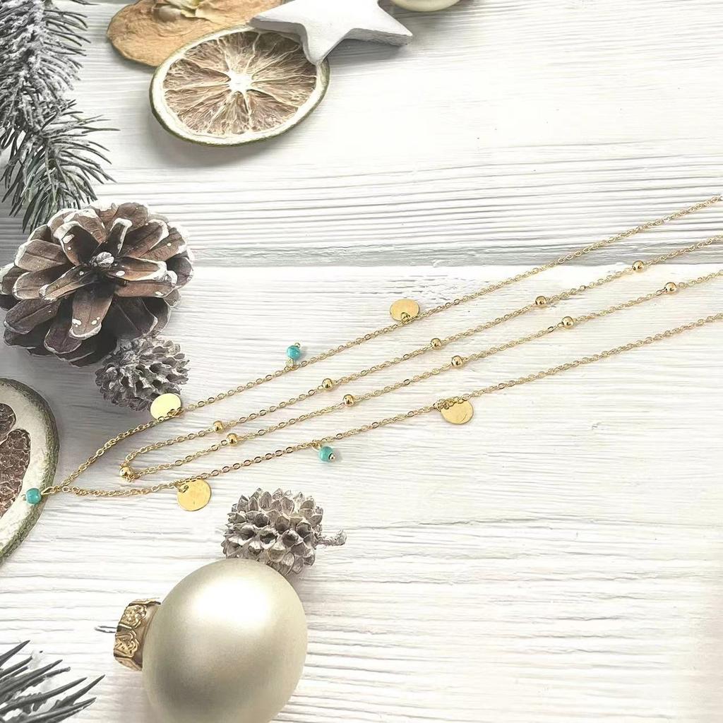 Simple tassel sequined waist chain women's double chain casual pants chain hip hop turquoise body chain waist jewelry