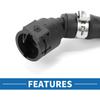 Radiator Hose No.17128602600 Engine Expansion Tank Overflow Pipe for BMW 530e 2018-2020 530i xDrive 2.0L 2017-2019 Rubber Black