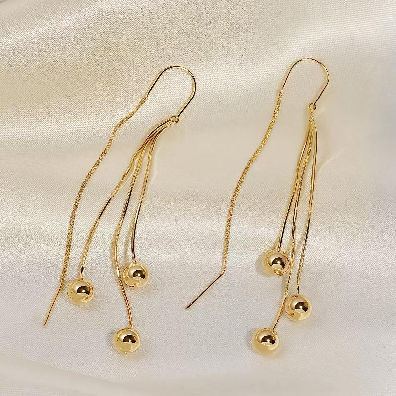 New Fashion Chain Bead Tassel Earrings, Women's Personalized and Trendy Daily Versatile Accessories and Gifts