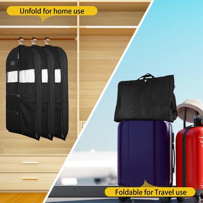 Zippered Hanging Garment Dust Cover - Waterproof Dustproof Clothes Suit Dress Protector, Closet Organizer Reusable Storage Bags