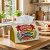 1pc Vintage Retro Tissue Box - Sardine Fish Sign Napkin Storage Box, Suitable for Rolls/facial Tissues/single Sheets,Two Sizes Available for Home/car/
