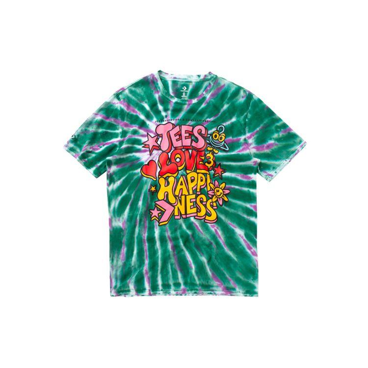 

Converse X Joe Freshgoods Joint Edition Футболка с коротким рукавом и круглым вырезом с принтом тай-дай, мужские топы, зеленый 10022145-A01