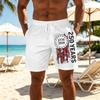 Men's Casual Printed Athletic Shorts with Elastic Waistband and Drawstring for Outdoor Sports and Leisure Wear Suitable for Daily Use