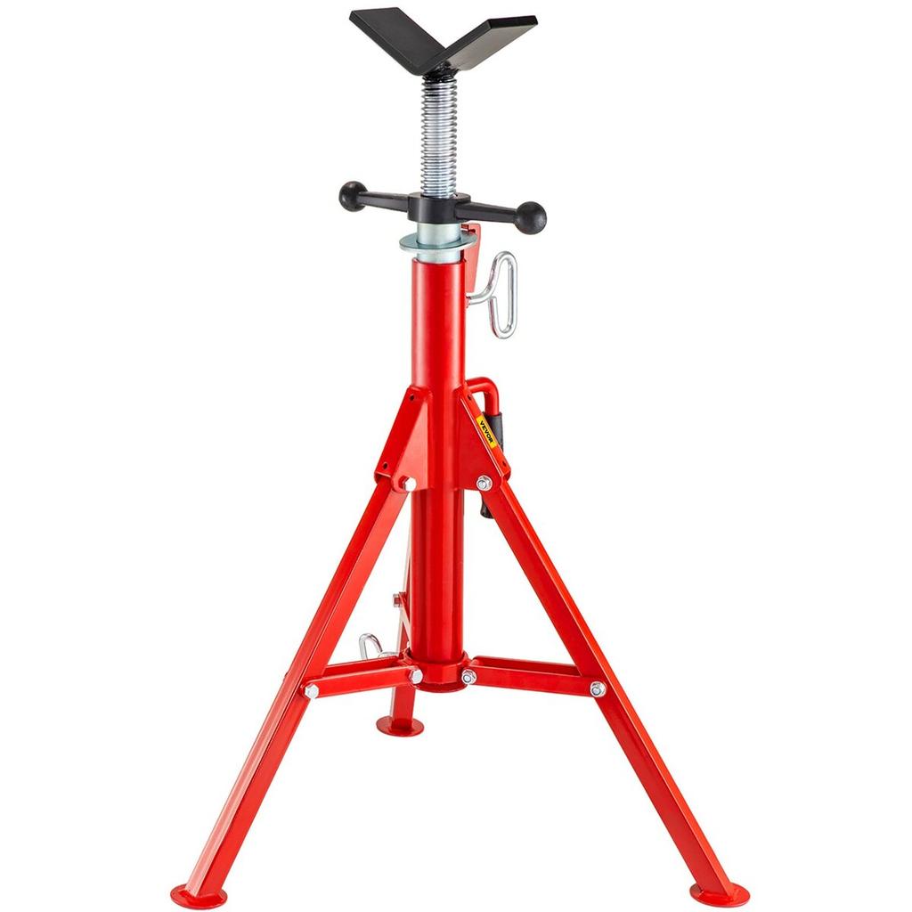V Head Pipe Stand Adjustable Height 28-52 Inch 4500lbs/2 Tons Pipe Jack Stands Folding Portable High Folding Pipe Stand with V Head Fold A Trailer