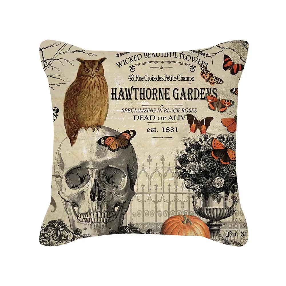 

Хэллоуин Замок Ужасов Наволочка с Принтом Паутины для Дома Гостиной Дивана Декоративная 45x45см 66x66cm бордовый