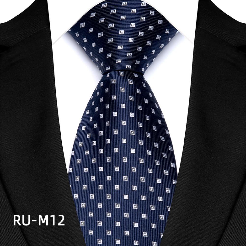 Classic Polyester Men s Ties 8cm*146cm Plaid Dot Jacquard Woven Necktie Jacquard Woven Business Necktie Professional Wear