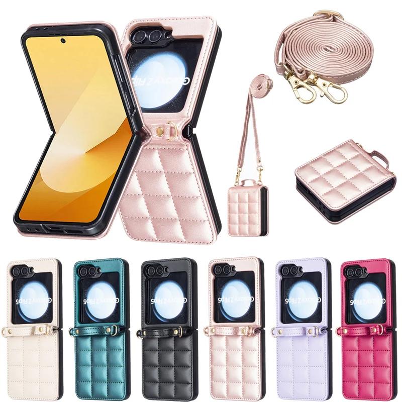 Cover Galaxy Z Flip5 SM-F731B Phone Case for Samsung Galaxy Z Flip6 Flip 4 3 5G Funda Etui Geometric Folding Protect Case Shells