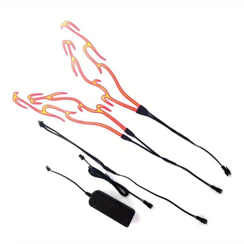 

4 in 1 Motorcycle Helmet LED Cold Light Waterproof Strip Sticker Flashing Warning Lights Night Riding Chargeable Accessories