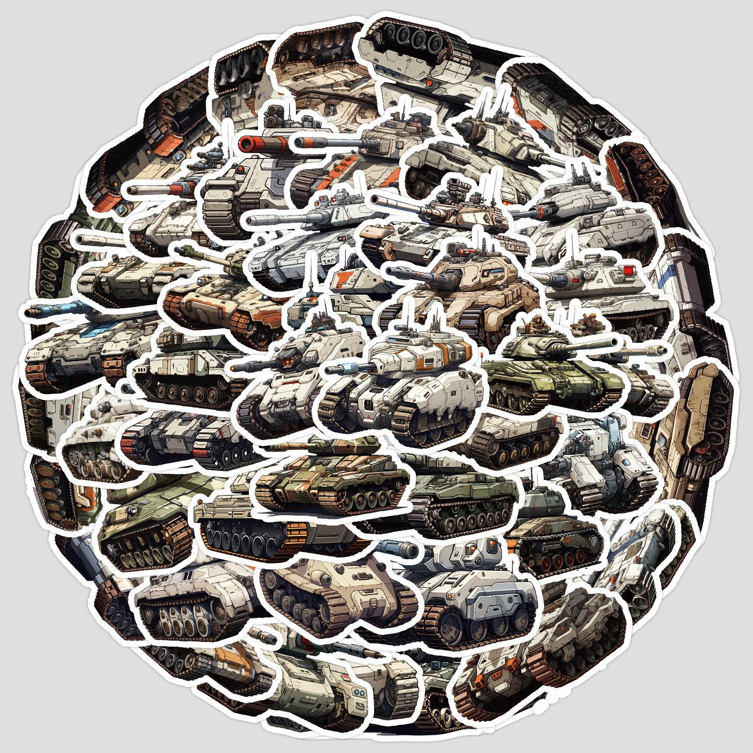 

50 листов стикеров-граффити серии Tank, канцелярские стикеры, для стаканов для воды, ноутбуков, водонепроницаемые декоративные стикеры