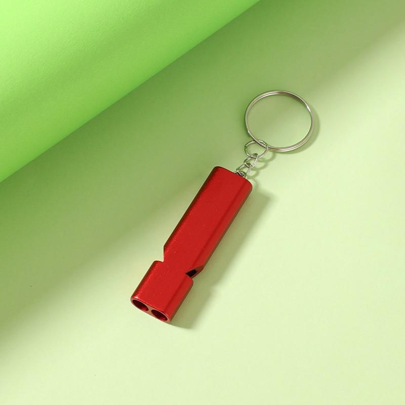 High-Frequency Dual/Single-Hole Aluminum Whistle with Lanyard for Outdoor Survival