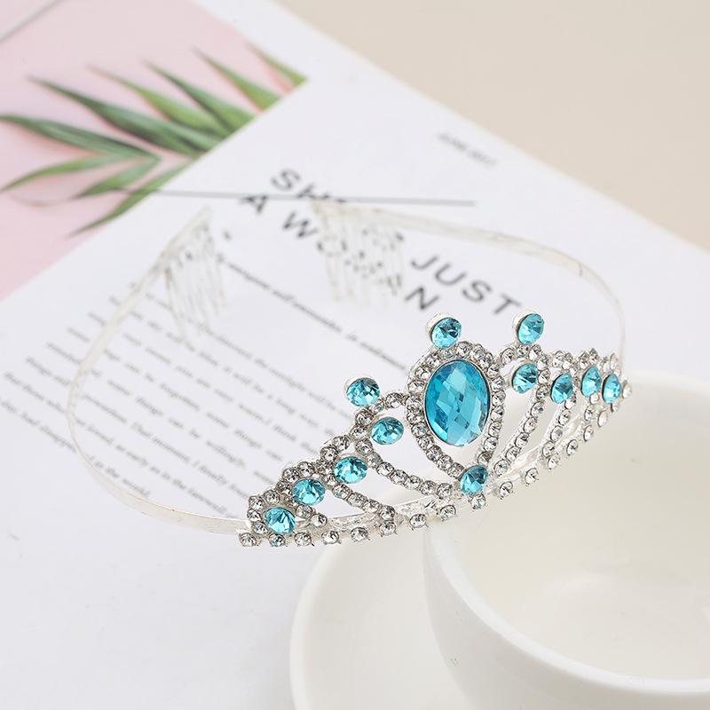 Silver Child's Diamond Headband Comb Tiara for Crown Dance Performance