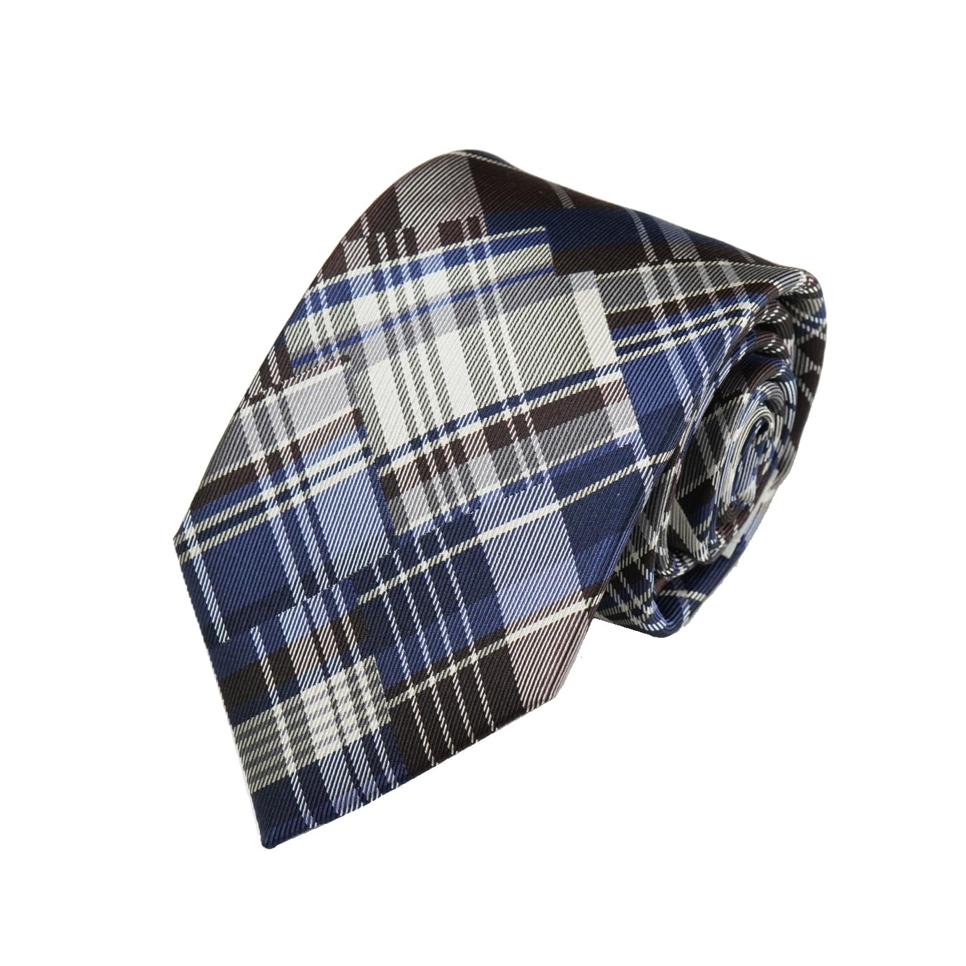 

[New Yorker Blue] Checkered (Patchwork) Necktie NB913918 Navy Brown Free Size Business Suit Style Gift