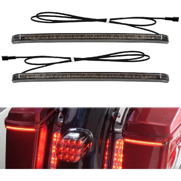 Motorcycle LED Saddlebag Tail Light Running Brake Sequential Turn Signal Lamp Fit for Harley Touring Street Gilde Road King Road Gilde Electra Glide