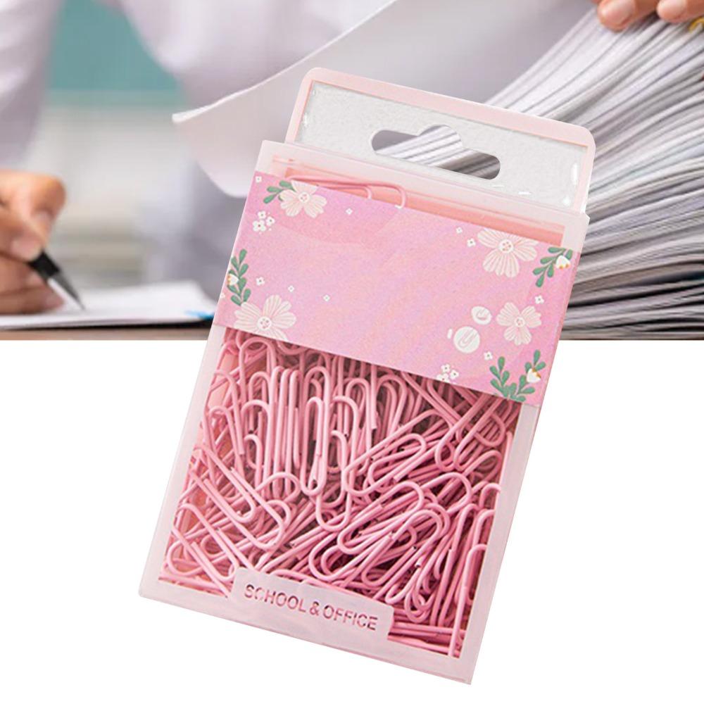 70 Pcs Pink/ Purple/ Green Paper Clips 50mm Length Portable Paper Clips Office Paper Clips Papers