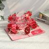 Valentine  Day 3D Romantic Rose Card Pop Up Card Surprise Gifts For Couples Party Prop Anniversary Wedding Flower Card Envelopes