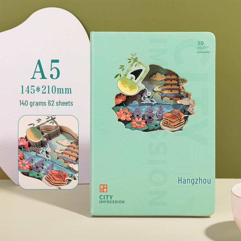 Cultural 3D Paper Carving Notebook: Custom Patterns & Museum Edition A5