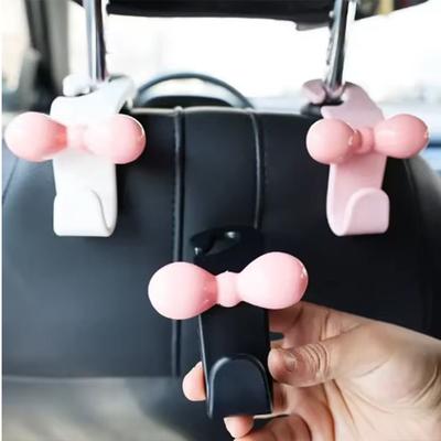 4 Pièces Crochet de Rangement Arrière Multifonctionnel pour Articles Divers Cintre pour Dossier de Siège Nœud Papillon Appui-tête de Siège