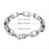 Punk Square Buckle Chain Bracelet Fashionable Creative Stainless Steel Design Casual Party for Men Jewelry