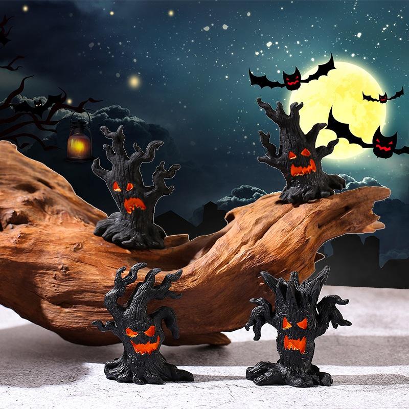 Micro Landscape Halloween Dryad Ornaments Mini Dryad Shape Craft Resin Ornament For Halloween Party Horror Atmosphere Home Decor