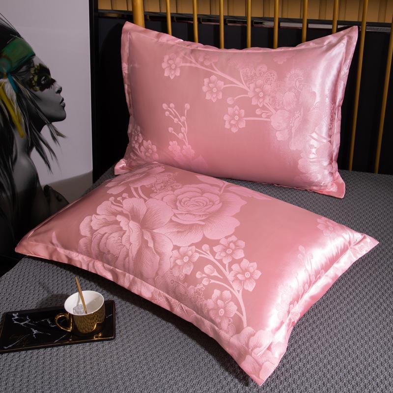 Summer Ice Silk Jacquard Pillowcase for Student Dormitory