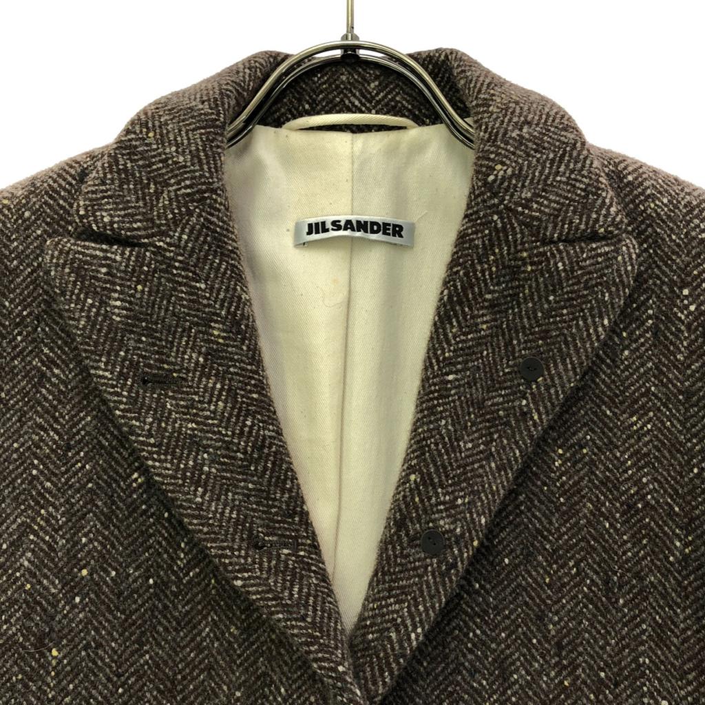 Jil Sander Made In Italy Cashmere Blend Herringbone Pattern Tailored Jacket Women Used