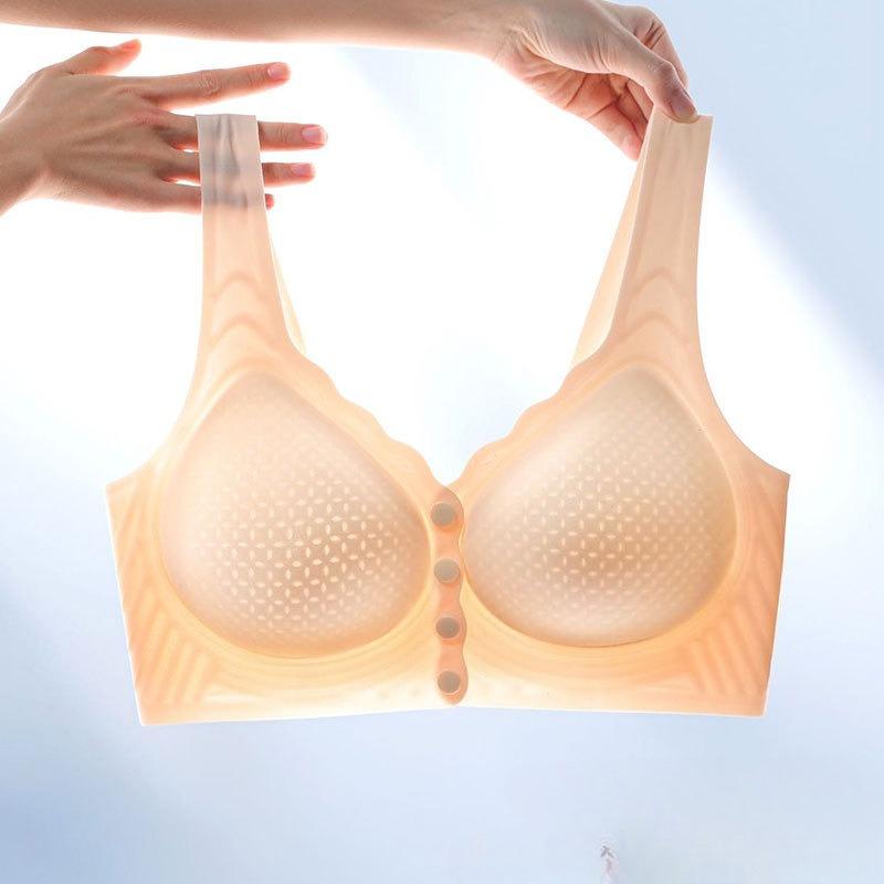 Front-hook Large Size Ultra-thin Breastfeeding Bra with Gathered Breasts and Breathable and Comfortable Wire-free Bra