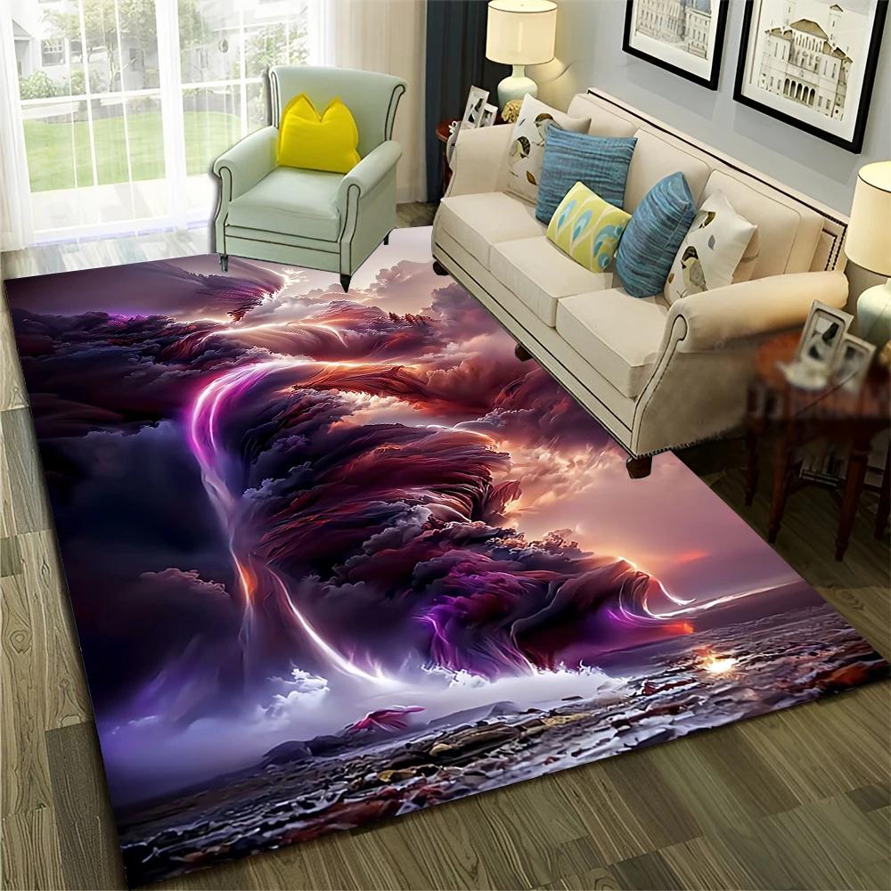 Dream Natural Tornado Cloud Twister Carpet Rug for Home Living Room Bedroom Sofa Doormat Decor,kids Area Rug Non-slip Floor Mat