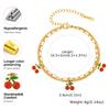 Dainty Double-layer Strawberry Cherry Accessories Bracelet,Women's Stainless Steel Gold Plated Bracelets,Cute Jewelry Gift