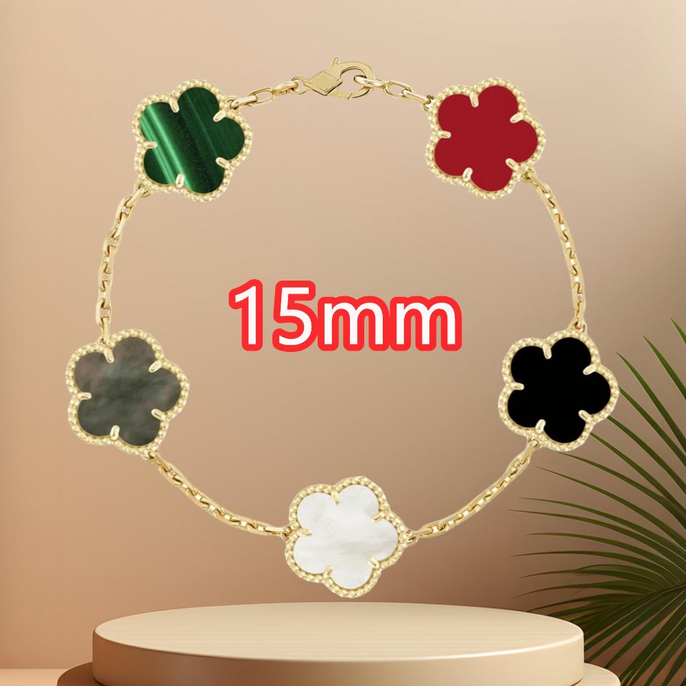 Classic Simple Fashion Five-leaf Flower Pendant Bracelet Natural Stone Clover Pendant Women's Party Daily Wear Zircon
