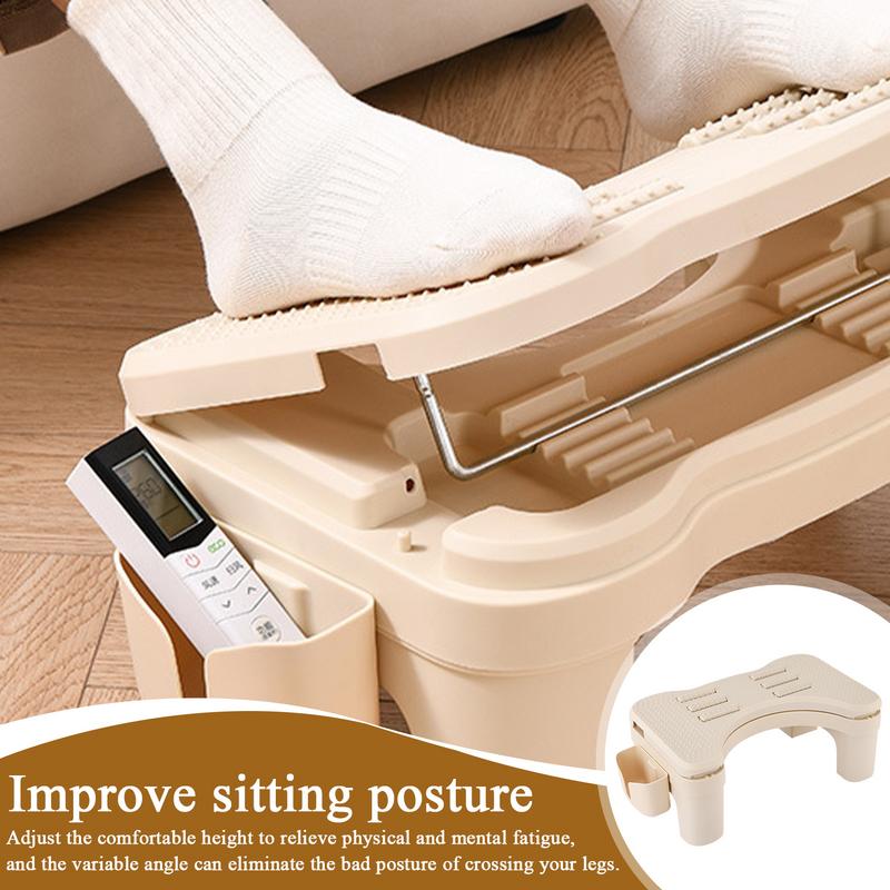 1pcs Ergonomic Under Desk Footrest Massage Portable Non-slip Adjustable Foot Stool Home Office Work Study Posture Correction
